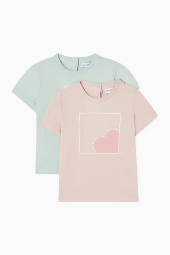 Printed T-shirts in Cotton, Set of 2