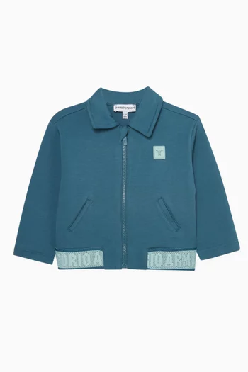 سويت شيرت برقعة شعار الماركة مزيج قطن