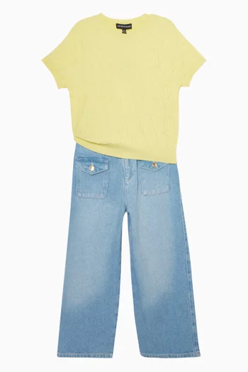 بلوزة بشعار EA‏ منسوجة