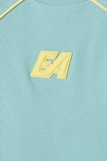 تي شيرت برقعة شعار الماركة قطن