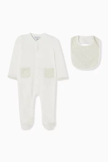 طقم صدرية وبيجاما قطعة واحدة بشعار النسر