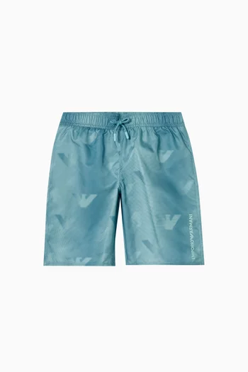 Eagle Logo Swim Shorts in Nylon