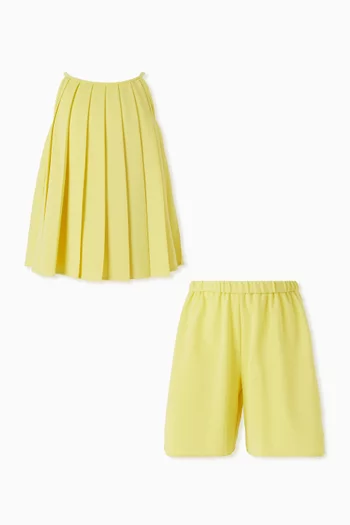 Pleated Top & Shorts Set