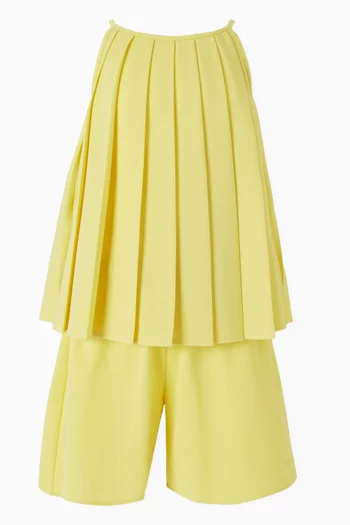 Pleated Top & Shorts Set