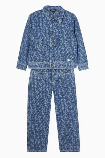 Logo Jacquard Jeans in Denim