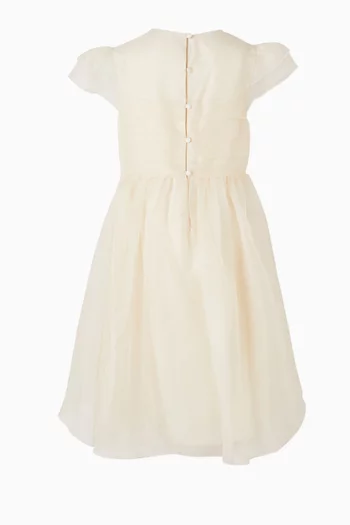 فستان بقصة واسعة حرير