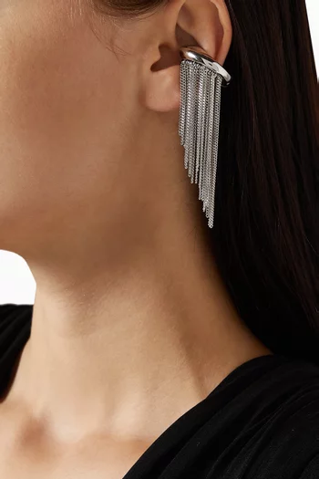 Issa Single Ear Cuff in Silver-plated Brass