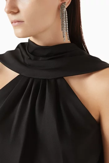 Rue Crystal Earrings in Silver-plated Brass