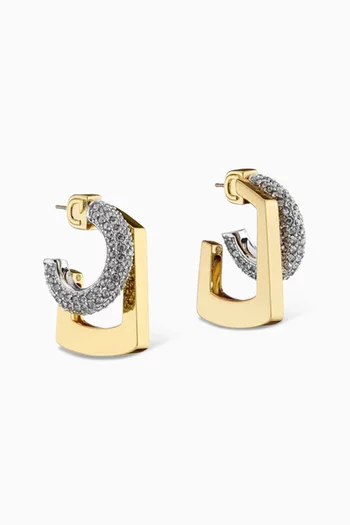 Tina Mini Pave Earrings in 12kt Gold-plated Brass