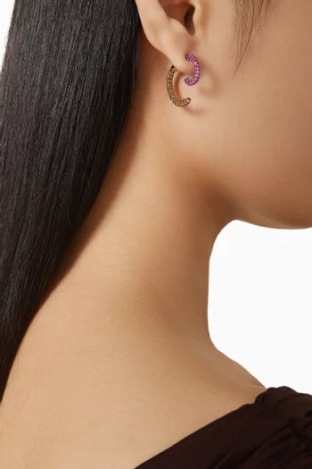 Luna Pavé Mini Earrings in 12kt Gold-plated Brass