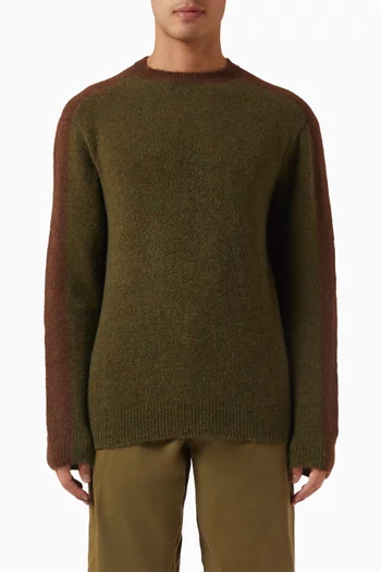 سترة ألباين منسوجة بتفاصيل بلون مغاير مزيج صوف ألبكة