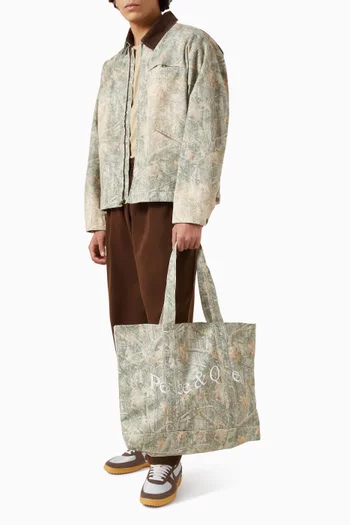 Wordmark Camo Tote Bag in Cotton