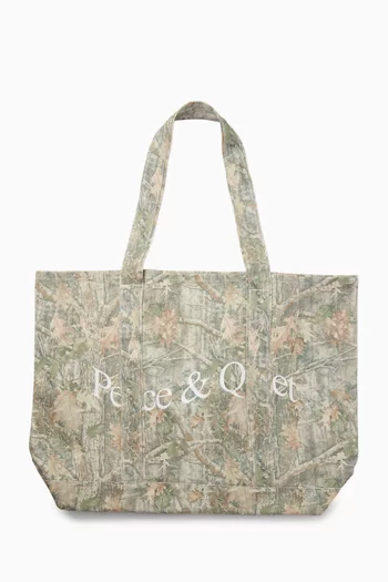 Wordmark Camo Tote Bag in Cotton