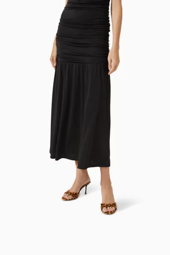 حذاء رين مفتوح من الخلف بكعب 80 مم شعر مهر بنقشة جلد الفهد