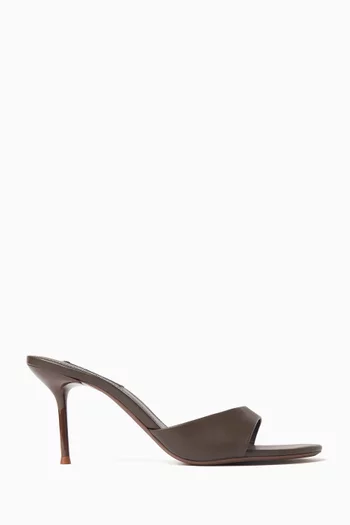 حذاء رين مفتوح من الخلف بكعب 80 مم جلد