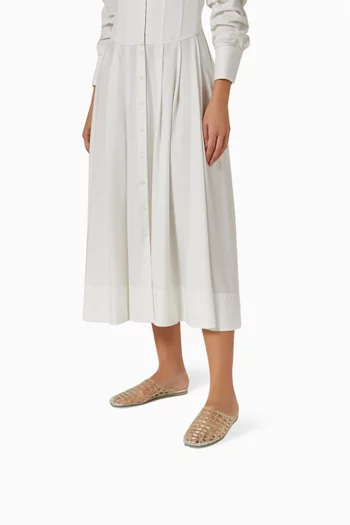 حذاء مفتوح جيسي بكعب مسطح مطاط