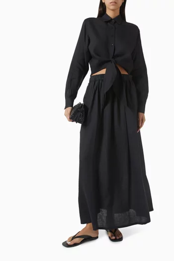 قميص ويندي برباط كتان