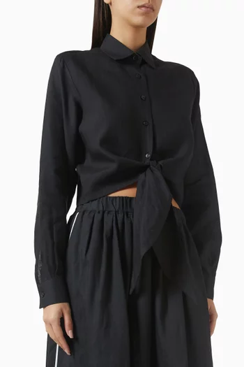 قميص ويندي برباط كتان