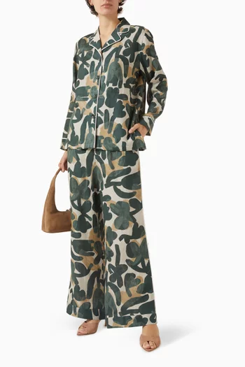 بنطال كاريل بقصة ساق واسعة