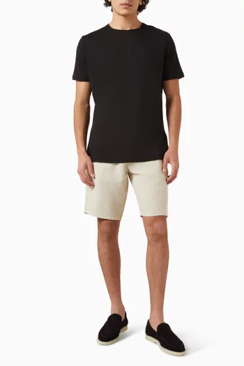 Crewneck T-shirt in Linen-jersey