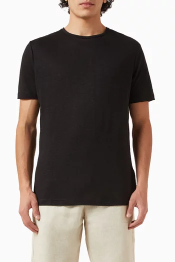Crewneck T-shirt in Linen-jersey