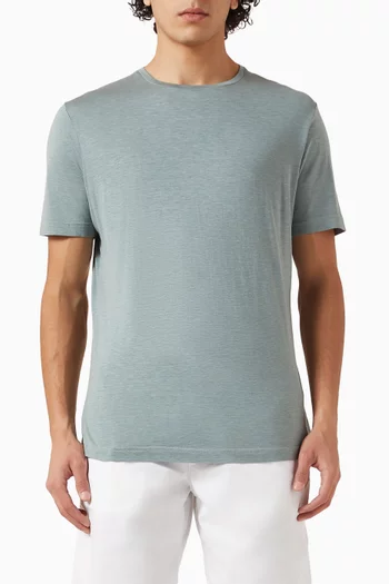 Crewneck T-shirt in Silk-cotton