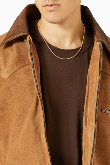 قلادة بسلسلة على شكل جسم أفعى 3 مم فضة مطلية ذهب عيار 14