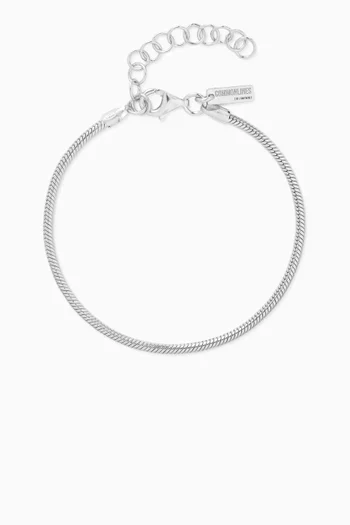 سوار بسلسلة على شكل جسم أفعى 3 مم فضة إسترلينية