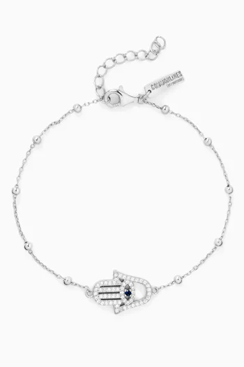 سوار مزين بحلية كف وكرات فضة إسترلينية