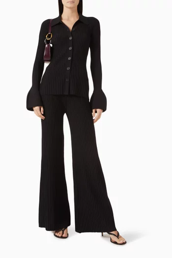 بلوزة أولينا نسيج مضلع