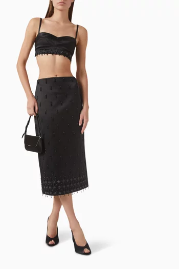 بلوزة ميلي بشرّابات مزينة بالخرز