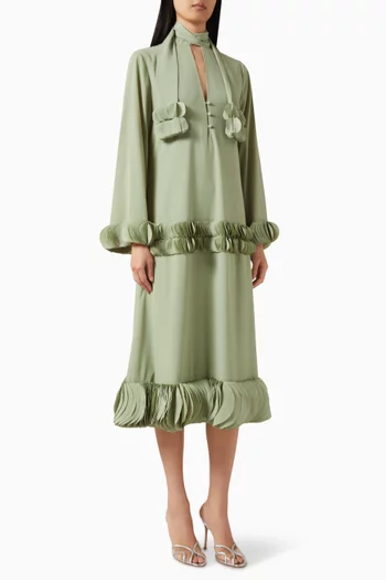 فستان زويلا بكشكش ووشاح