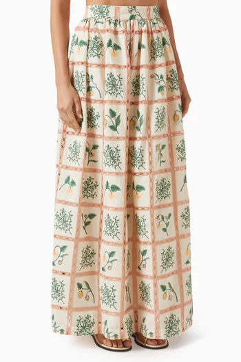 Tangelo Uchuva Maxi Skirt in Cotton