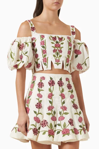 Epoca Quebrada Crop Top in Linen