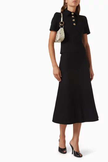 Midi Skirt in Crepe-knit