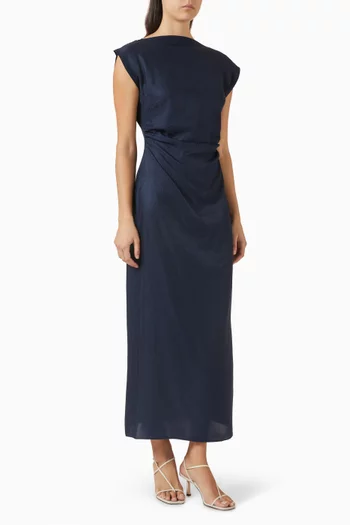 Drape Dress in Silk-jacquard