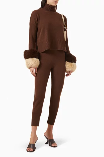 Tapered Drawstring Pants in Wool-cashmere