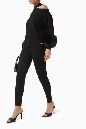 Tapered Drawstring Pants in Wool-cashmere