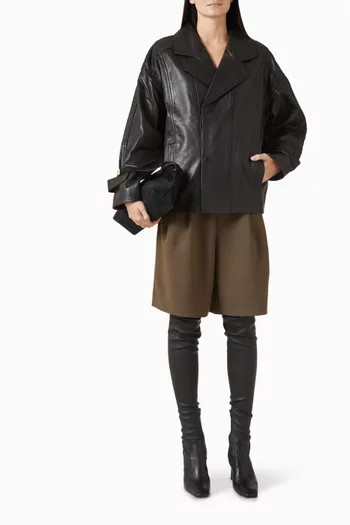 جاكيت مارغوت بقصة فضفاضة جلد