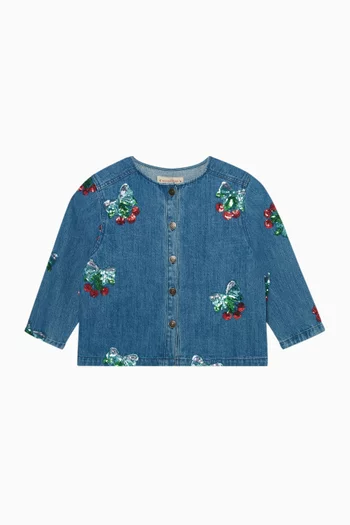 Magot Sequin-embellished Jacket in Denim