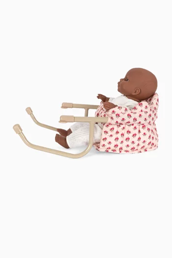 كرسي طاولة للدمى روزي بتصميم ورود 