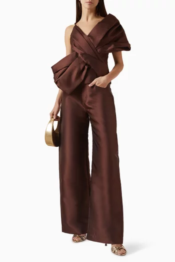 بلوزة بعقدة كبيرة ستان