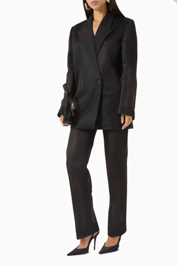 بنطال دوشي شفاف قماش شبكي