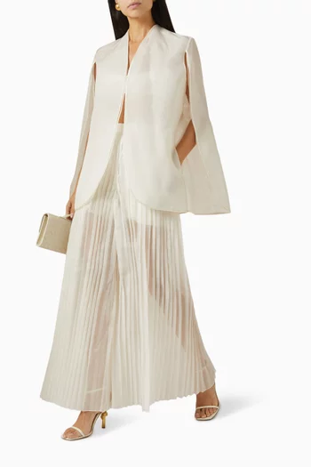 بنطال دوفر بطيّات حرير وأورجانزا