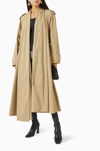 Dune Belted Long Coat in Cotton