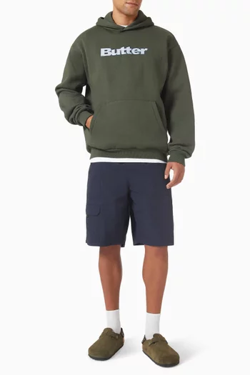 Textured Logo Hoodie in Cotton-fleece