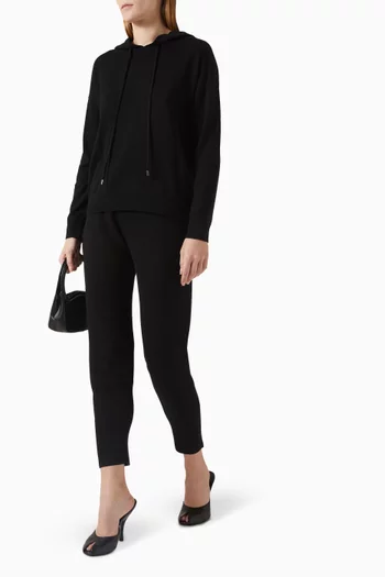 كنزة بغطاء رأس برباط تضييق مزيج كشمير