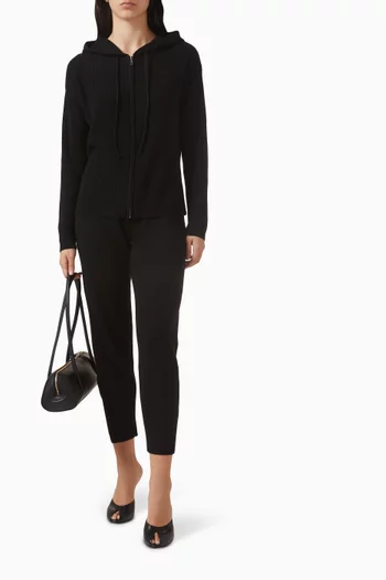 Zip Hoodie Sweater in Rib-knit