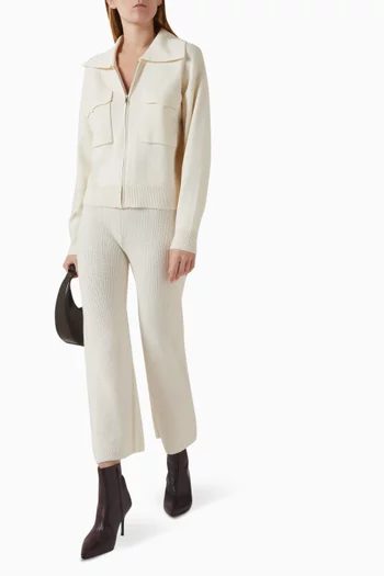 Straight-leg Pants in Plain-knit