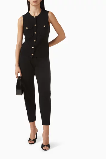 Button Waistcoat in Plain-knit